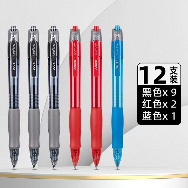 12-Pack of Gel Pens (Black, Red, Blue) For Student 1 count