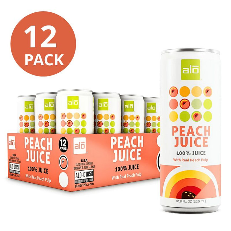 [Alo] Peach Juice - 10.8oz 12 Pack 1 each