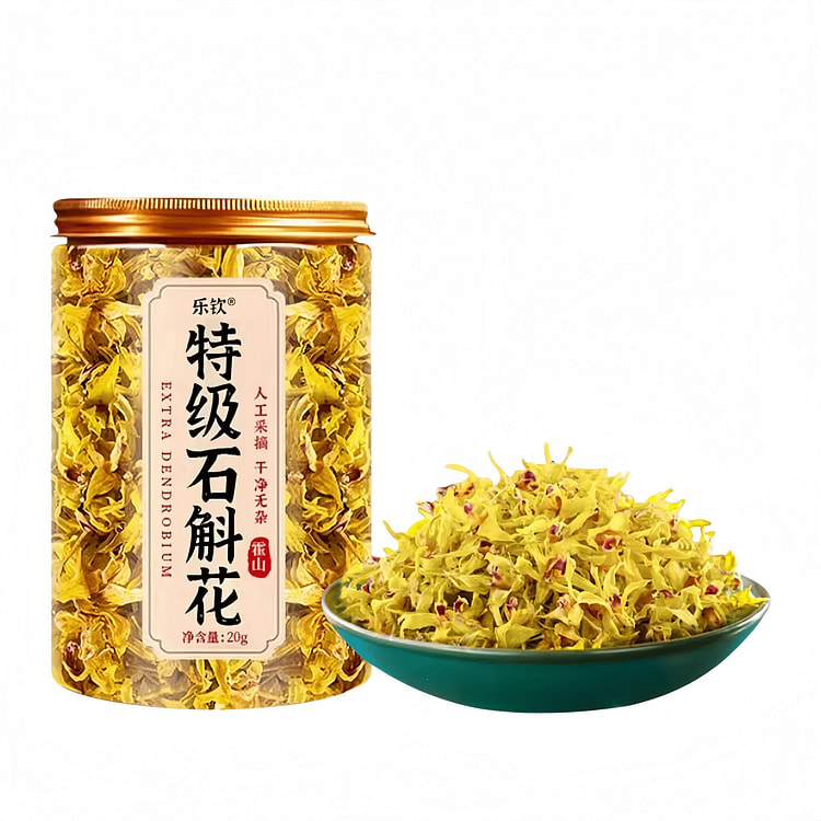乐钦 特级正宗霍山石斛花新鲜干花20g*1罐 20 克