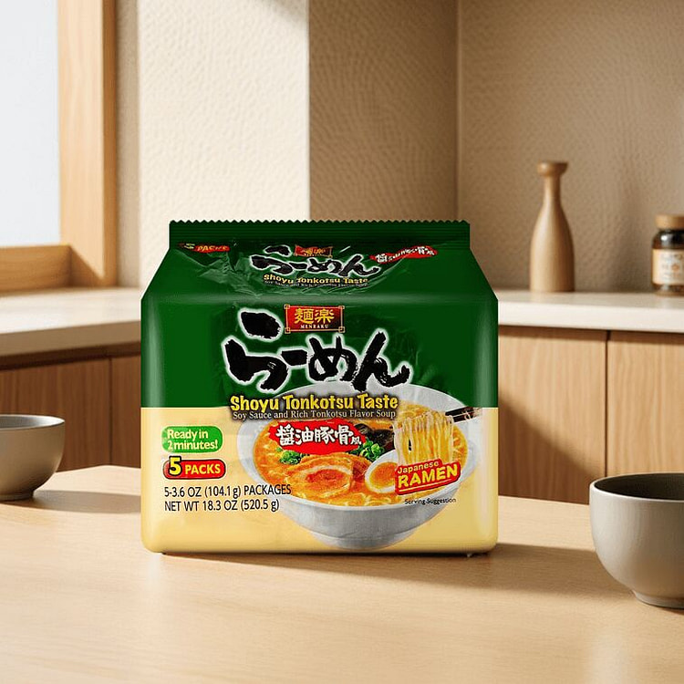 Hikari Menraku Shoyu Ramen Tonkotsu - 5 - 520.5g 521 g