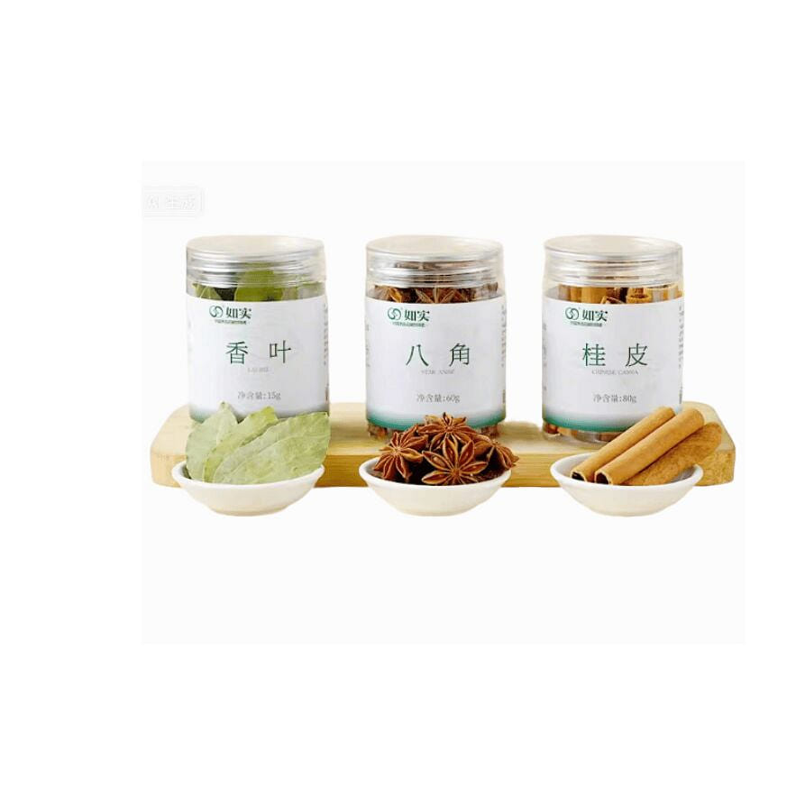 60g+ star anise+80g+ cinnamon+15g fragrant leaves. 155 g