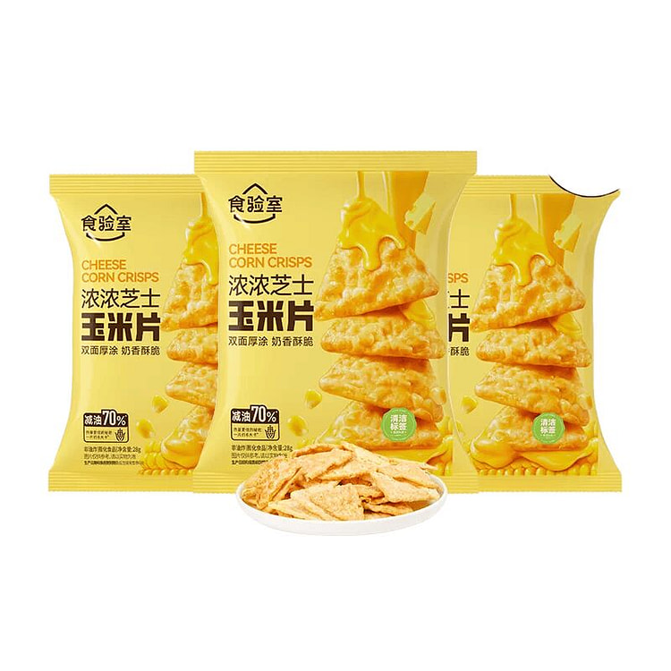 Lab-tested cheesy corn crisps with rich cheese 28g 84 g