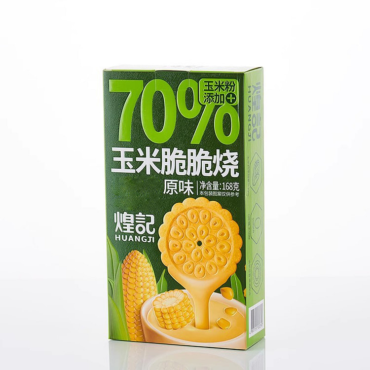 煌记玉米脆脆烧原味玉米饼干168g/盒
