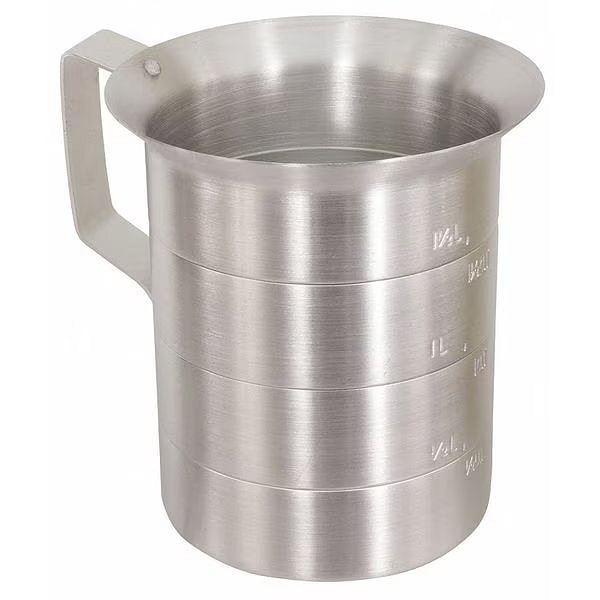 Measuring Cup, Aluminum, 4 qt. Liquid 2 lb