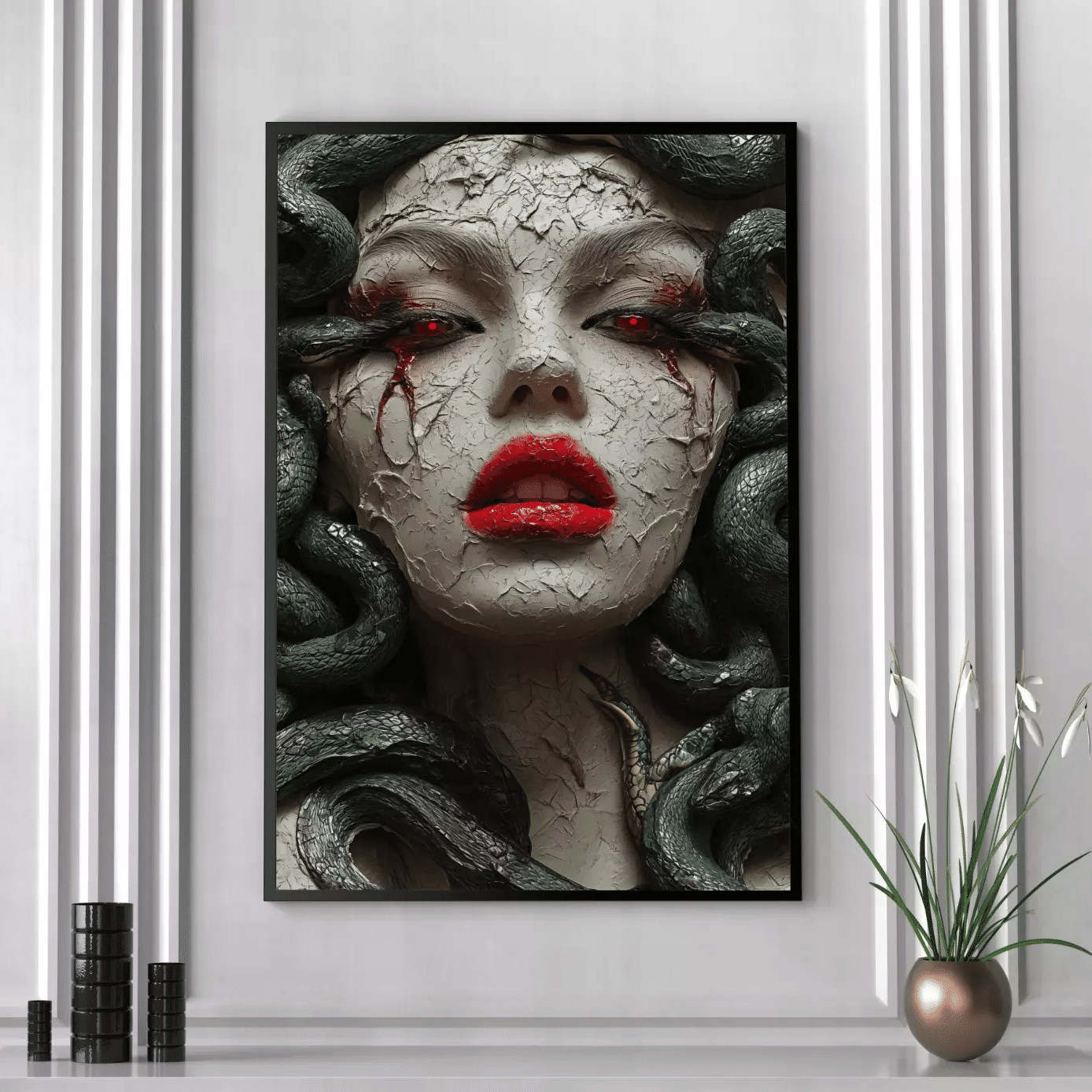 24X36Medusa Gorgon Wall Art Print Canvas Poster Illustration Home Decor Painting 1 count