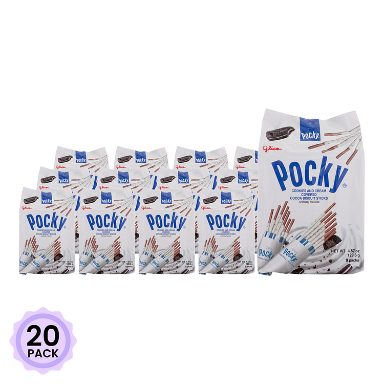 Glico Pocky 奶油曲奇涂层饼干棒 129.6 克*20 包