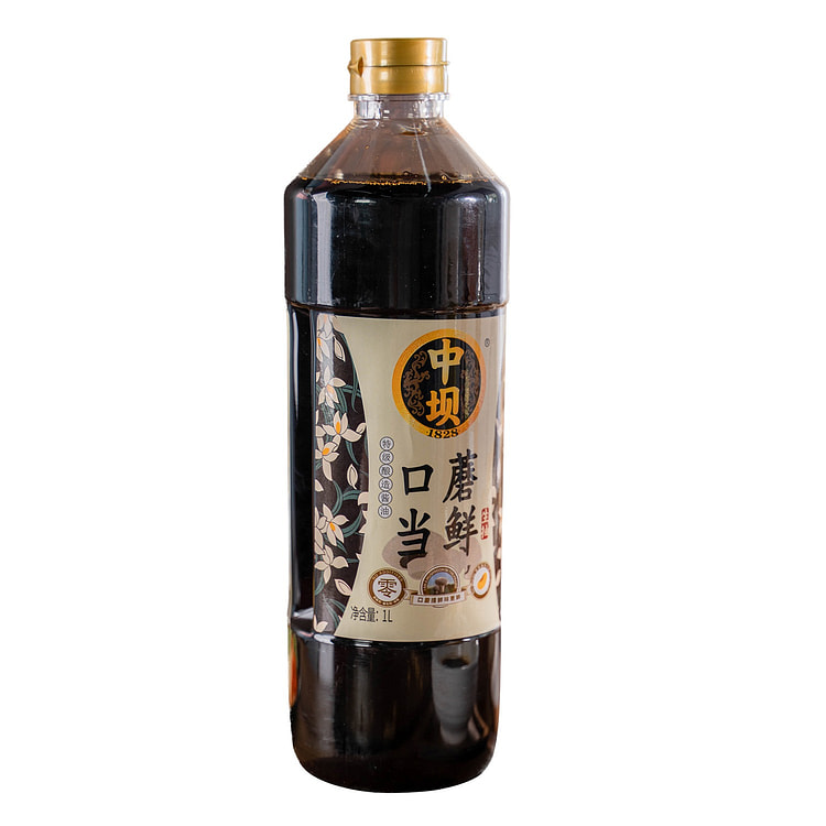 中坝口蘑酱油特级0添加酿造减盐生抽蘑菇提鲜家用调味料1L
