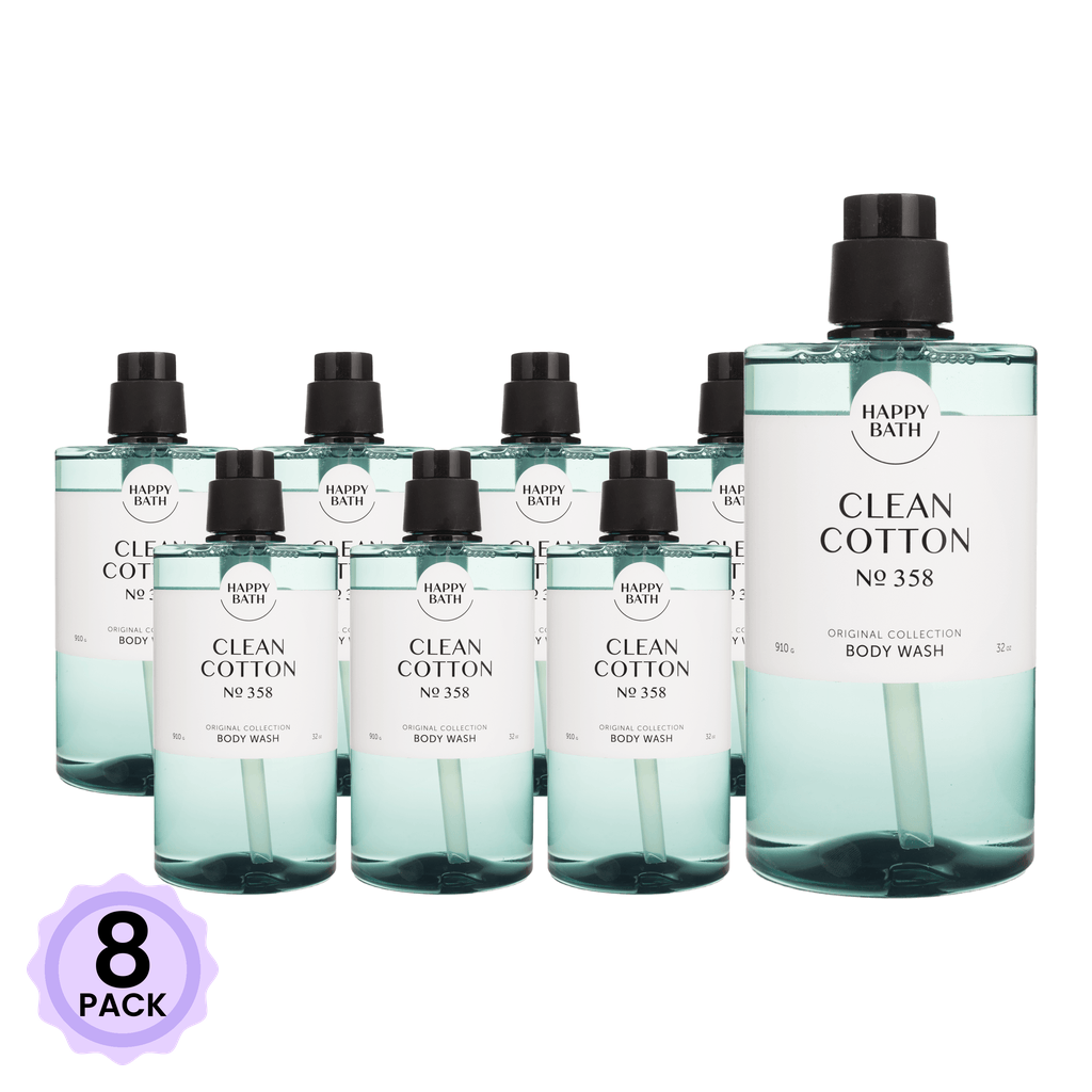 HAPPY BATH Original Collection Clean Cotton Body Wash 910 g*8 pack