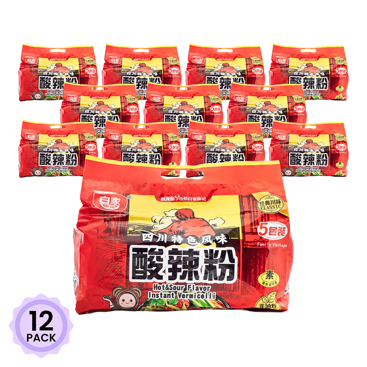 白家陈记 酸辣粉 5袋 525 克*12 包