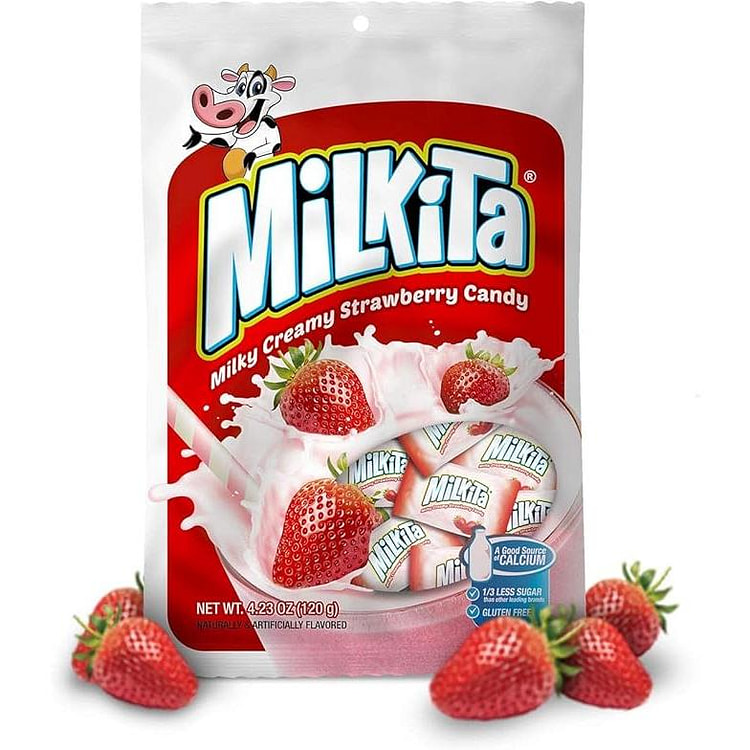 Milkita 草莓奶昔糖果 4.23 盎司