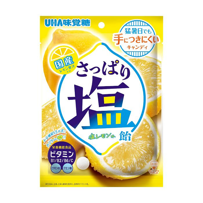 （营养机能食品 炎热季节补给）UHA味觉糖 清爽盐糖（盐柠檬味） 64g（保质期 02/28/2025）