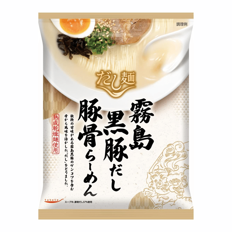 TABETE Kirishima Black Pork Bone Base Flavor Dried Ramen 100 g