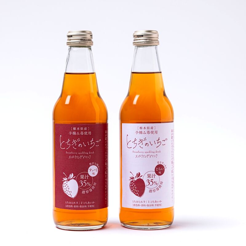 Tochigi Strawberry Sparkling Drink 4 Bottle Set 1 box