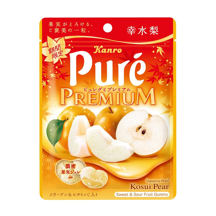 KANRO Kosui Pear Flavored Gummy Candy (54g) 1 pack