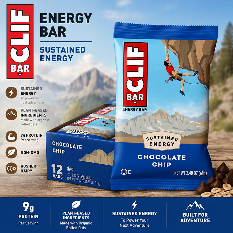 Clif Bar Chocolate Chip 2.4oz 12ct 1 each