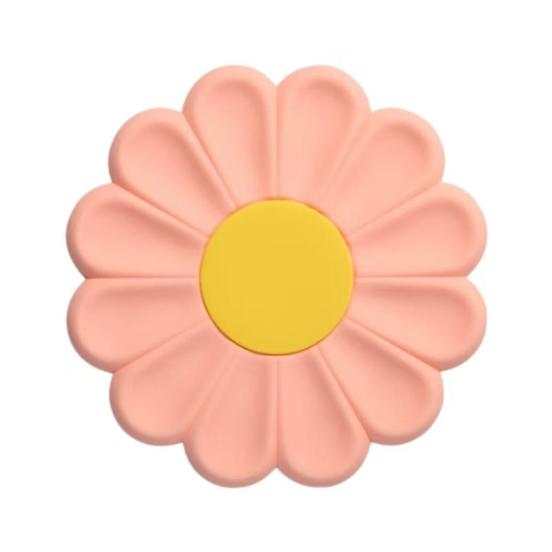 Daisy Flower Silicone Placemat Anti-Scald Simple Lovely-17cm Pink 1 each