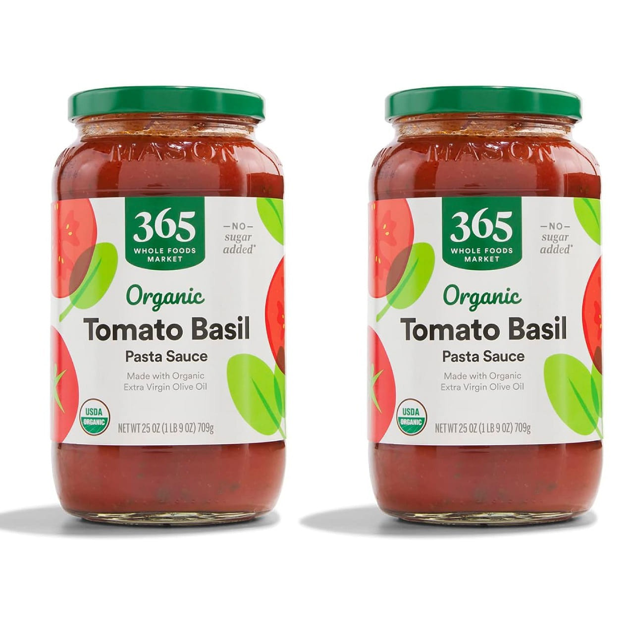 365 Organic Tomato Basil Pasta Sauce 2PCS no sugar 1 each