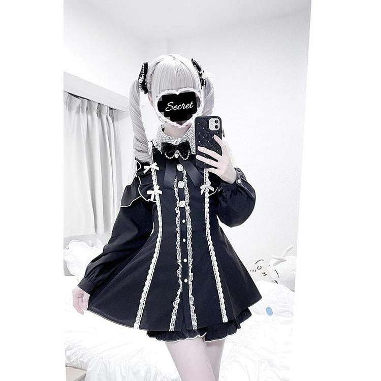 MARS Pearl Ruffle Set Black F