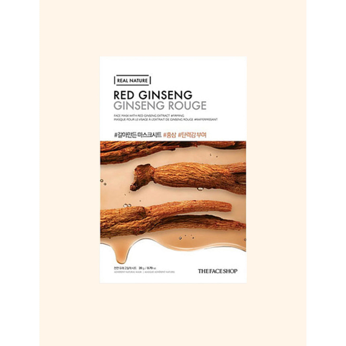 Real Nature Face Mask Sheet Red Ginseng 1 each