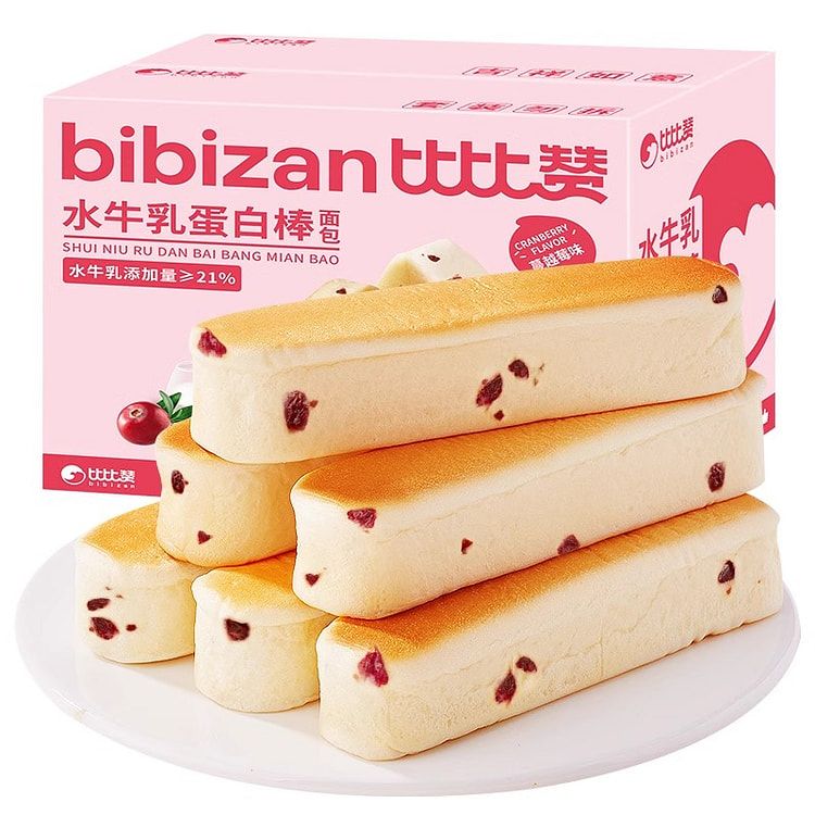 比比赞水牛乳蛋白棒蔓越莓味面包300g/箱
