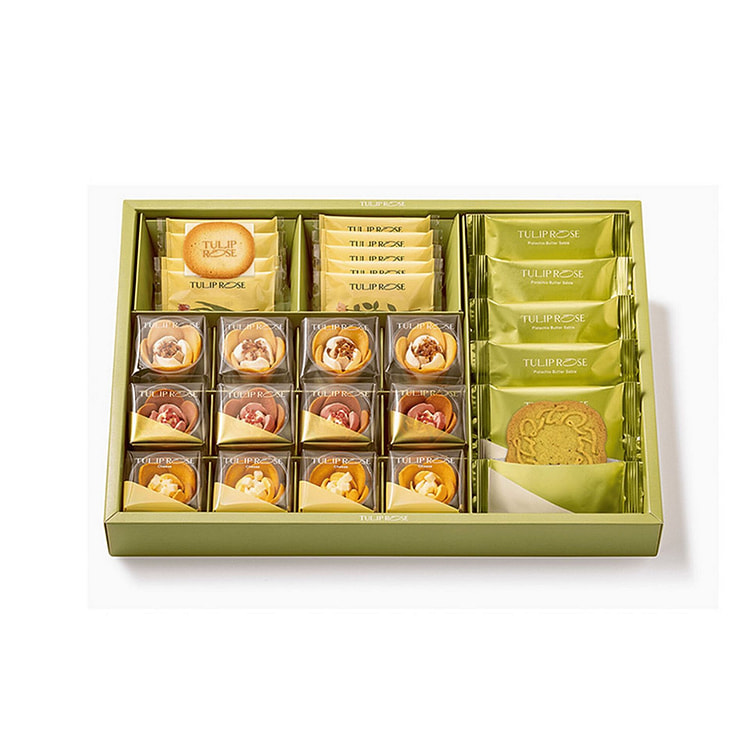 东京郁金香玫瑰饼干 草莓黄油芝士味饼干礼盒 28枚 1 份