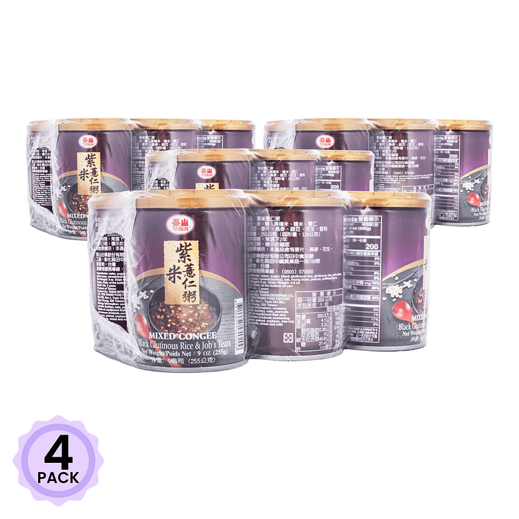 泰山 紫米薏仁粥 6罐 9 盎司*6 罐*4 包