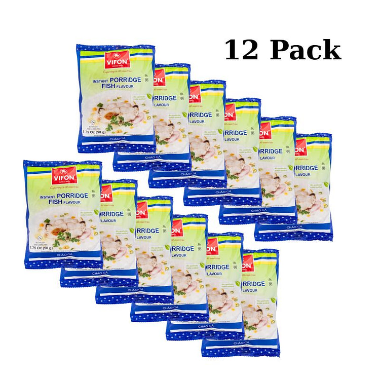 Vifon Instant Porridge, Fish Flavor pack of 12