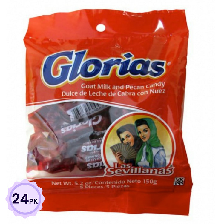 [Pack of 24] Las Sevillanas Glorias Goat Milk and Pecan Candy 30 g