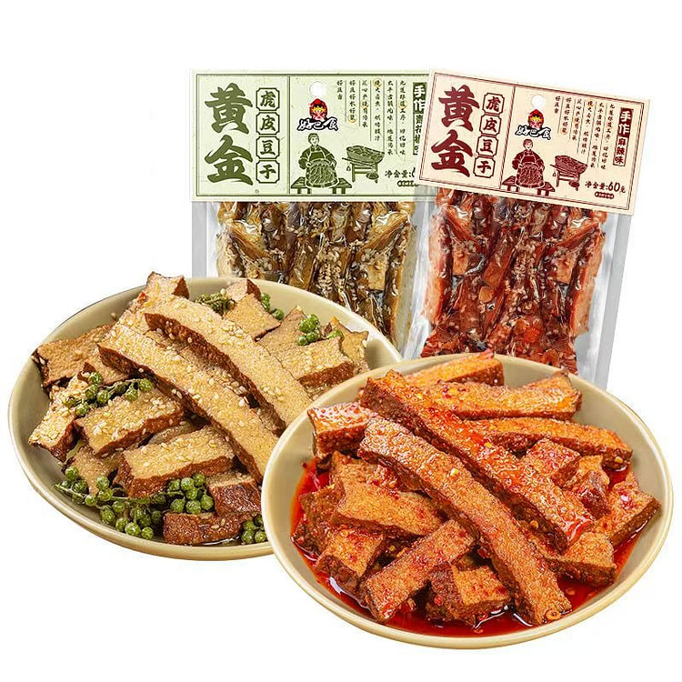 好巴食黄金虎皮豆干 麻辣味60g+青花椒味60g