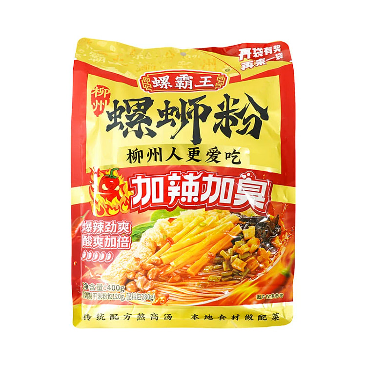 螺霸王螺蛳粉加辣加臭广西柳州特产400g*1袋 400 克