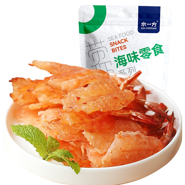 水一方 鲜烤开背虾干糖低脂烤虾高蛋白海鲜零食 30g*1袋装