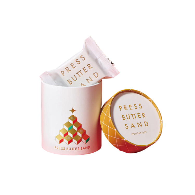 日本 press butter sand 期间限定 圣诞新年伴手礼 人气黄油曲奇饼干白色礼盒 3枚入