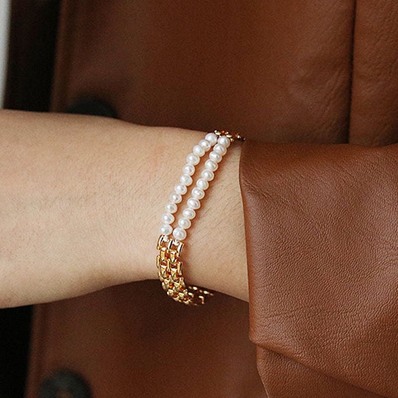 Double Layer Natural Pearl Bracelet 1 each