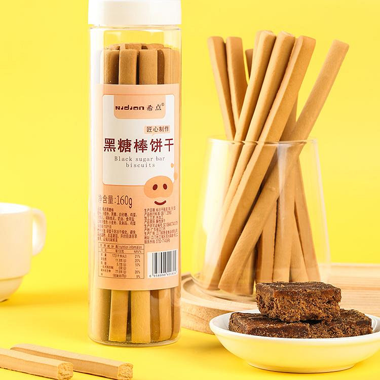 希点手工黑糖棒饼干硬磨牙棒代餐 160g*1罐
