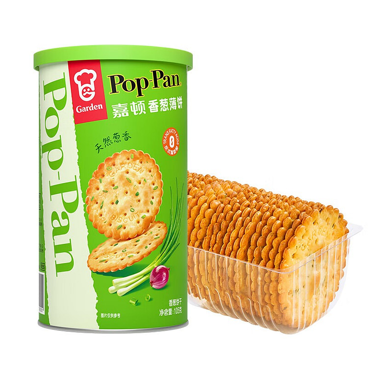 嘉顿 香葱薄饼 罐装饼干休闲零食 葱油薄脆 105 克