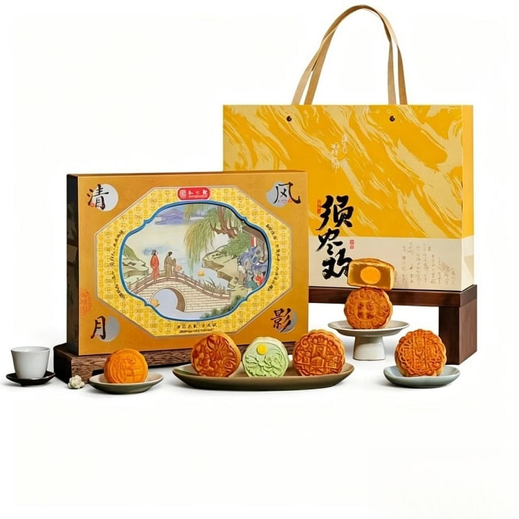 清风月影 6饼6味月饼礼盒 1box 1 盒