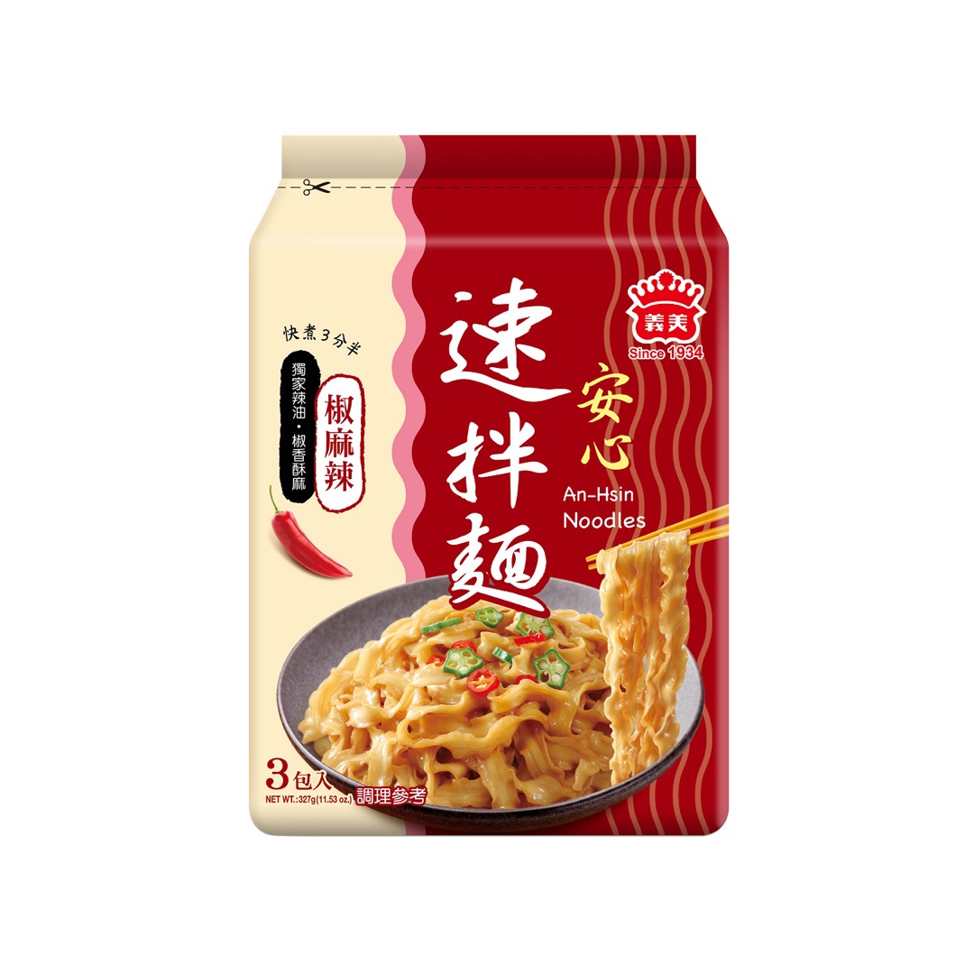 【義美】安心速拌麪椒麻辣 3入 327 克