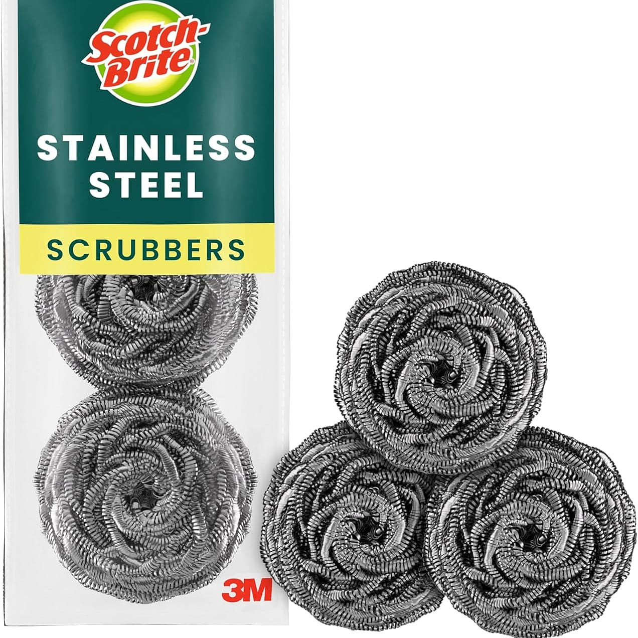 Stainless Steel Scrubbers, Scouring Pads for Clean 1 count