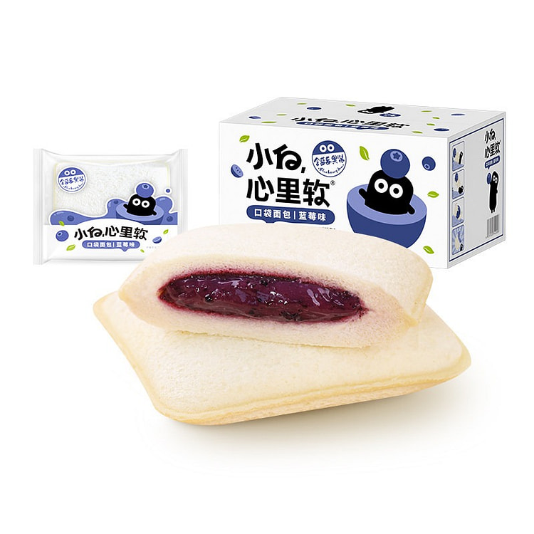 小白心里软蓝莓夹心面包学生营养早餐蛋糕点心休闲零食 360 克