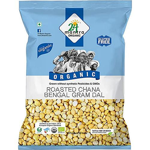 24 Mantra Organic Roasted Chana Dal (Dalia Split), 2 lbs bag 2 lb