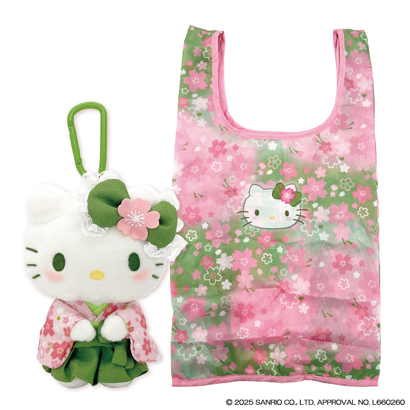 Sanrio Hello Kitty Plush Eco-Bag (Matcha Kimono) 1 each
