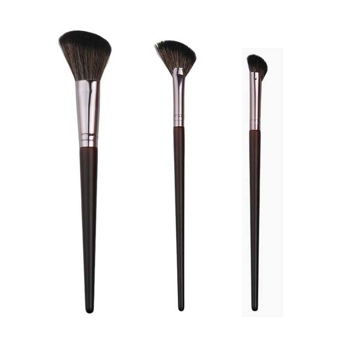 NOVAGLOW Wool Blend Contour & Fan Brush Set 3pcs 1 pack