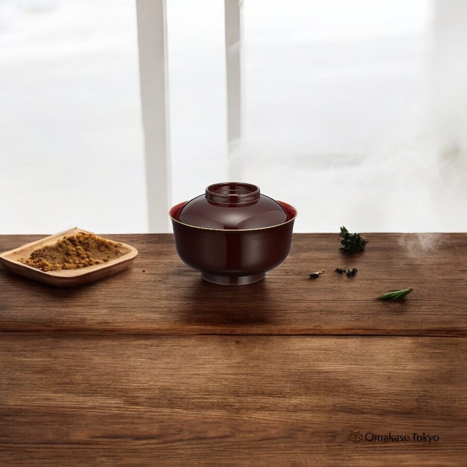 Mitani Yamanaka Lacquerware Soup Bowl Model M15269 440 g