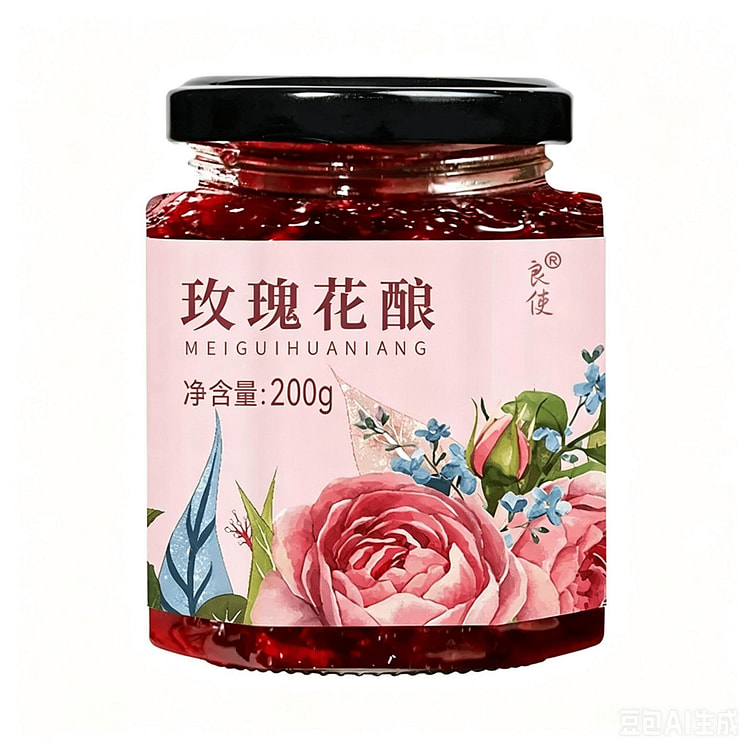 良使玫瑰花酱烘焙面包酱鲜花饼食用花酱200g 200 克