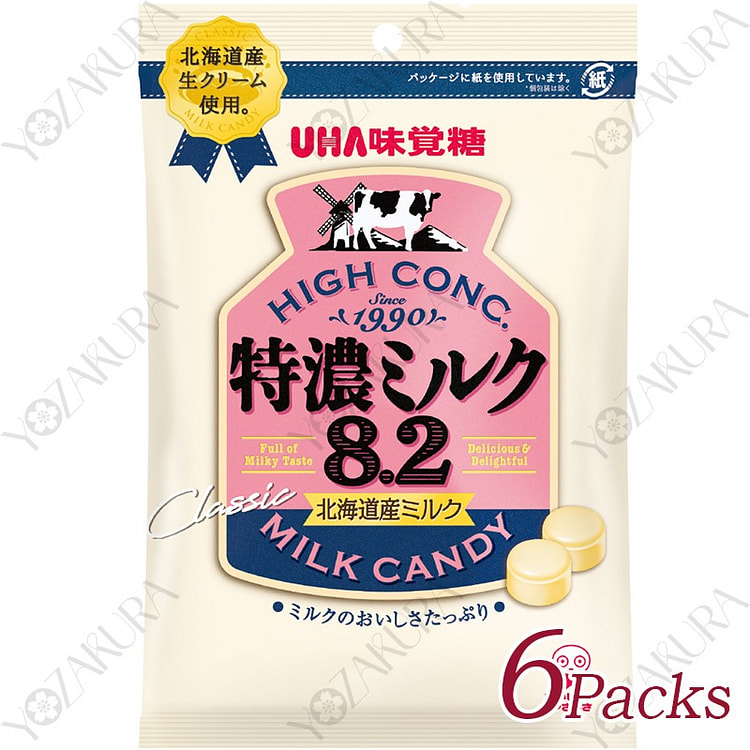 悠哈 特浓牛奶8.2 北海道牛奶 88g × 6袋