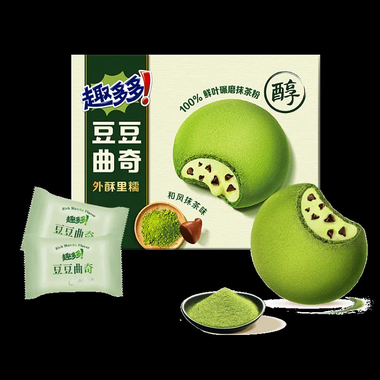 趣多多豆豆曲奇新和风抹茶味曲奇饼干96g*2盒 96 克