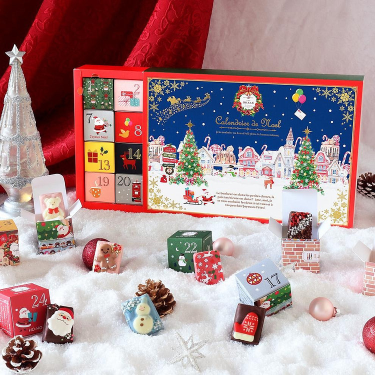 Japan CAFE OHZAN Christmas Chocolate Calendar Gift Box 24pieces