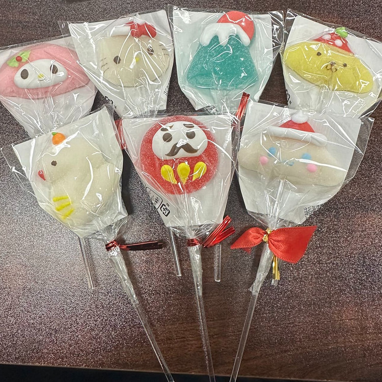 Agawa Seika Christmas Jelly Lollipop 7 Designs Randomly Selected 1 piece