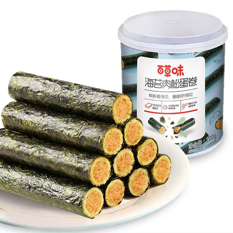 百草味 海苔卷   网红零食夹心脆紫菜拌饭料海苔碎