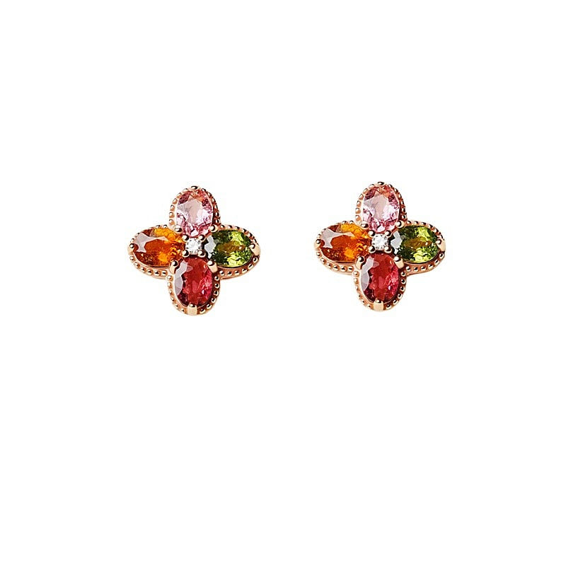 Clover Gemstone Earrings 10 * 10mm 1 box